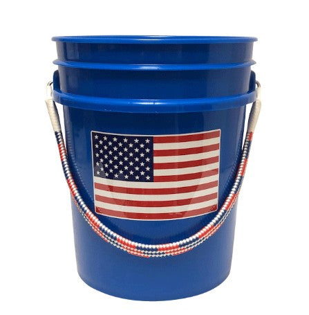 5 Gal Flag Bucket w Rope Handle